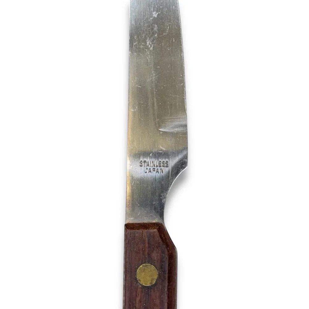 Royalton Steak Knife Stainless Steel Serrated Blade Wood Handle Japan 8.25 inch